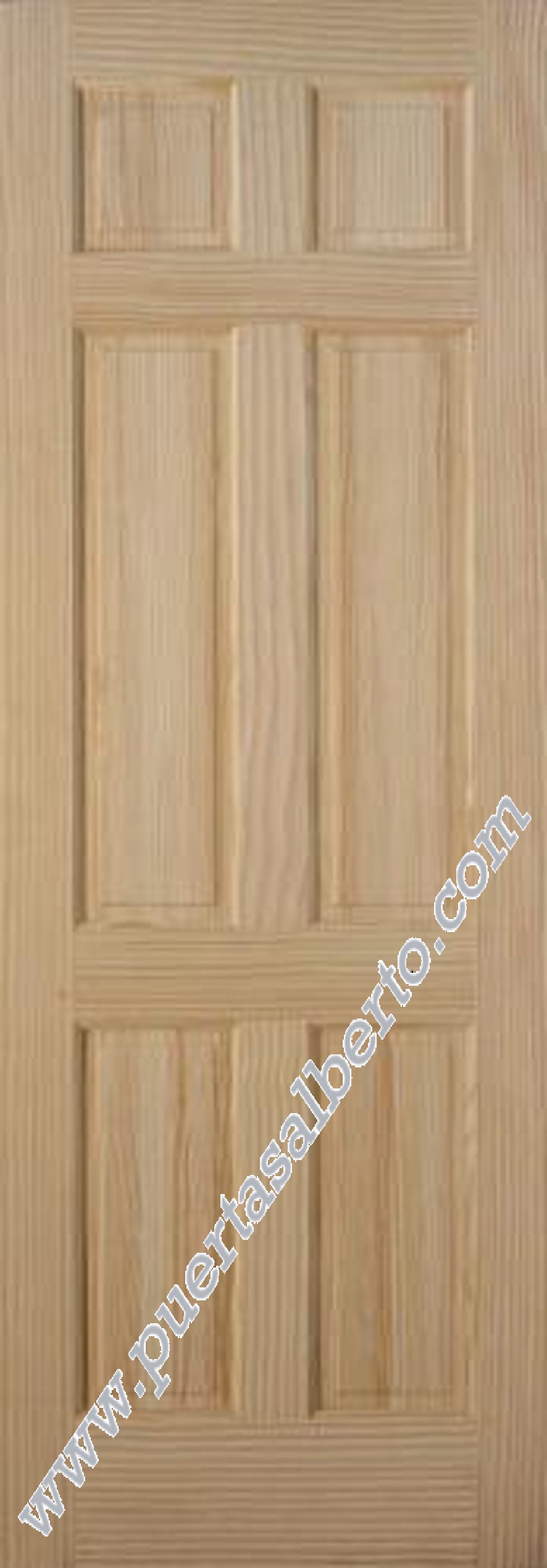 Puerta de madera de pino para barnizar derecha de 95x210 cm
